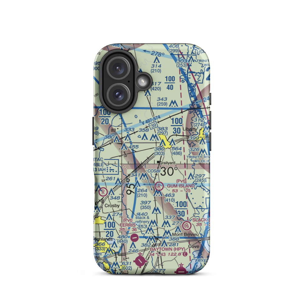 Seaberg Ranch Airport (21TE) VFR Sectional  Tough iPhone Case iPhone 16 model shown