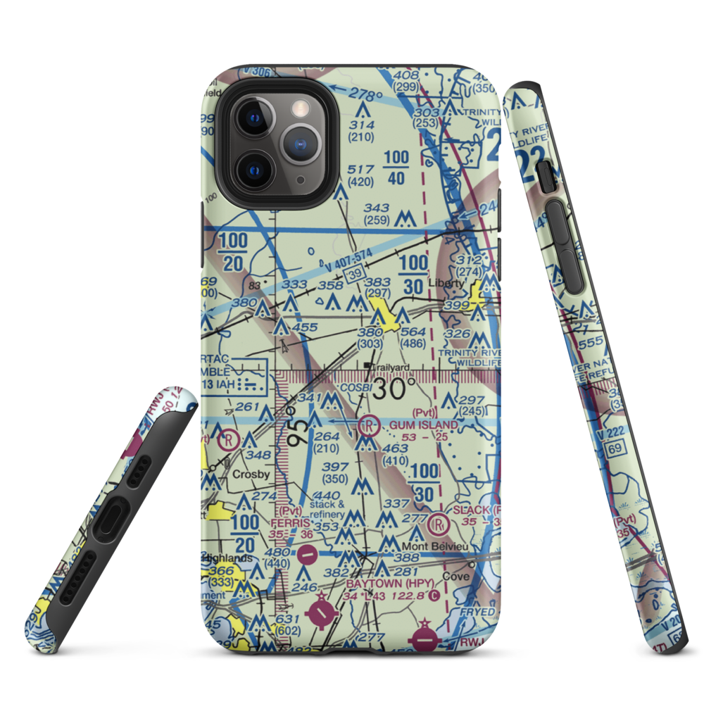 Seaberg Ranch Airport (21TE) VFR Sectional  Tough iPhone Case iPhone 11 Pro Max model shown