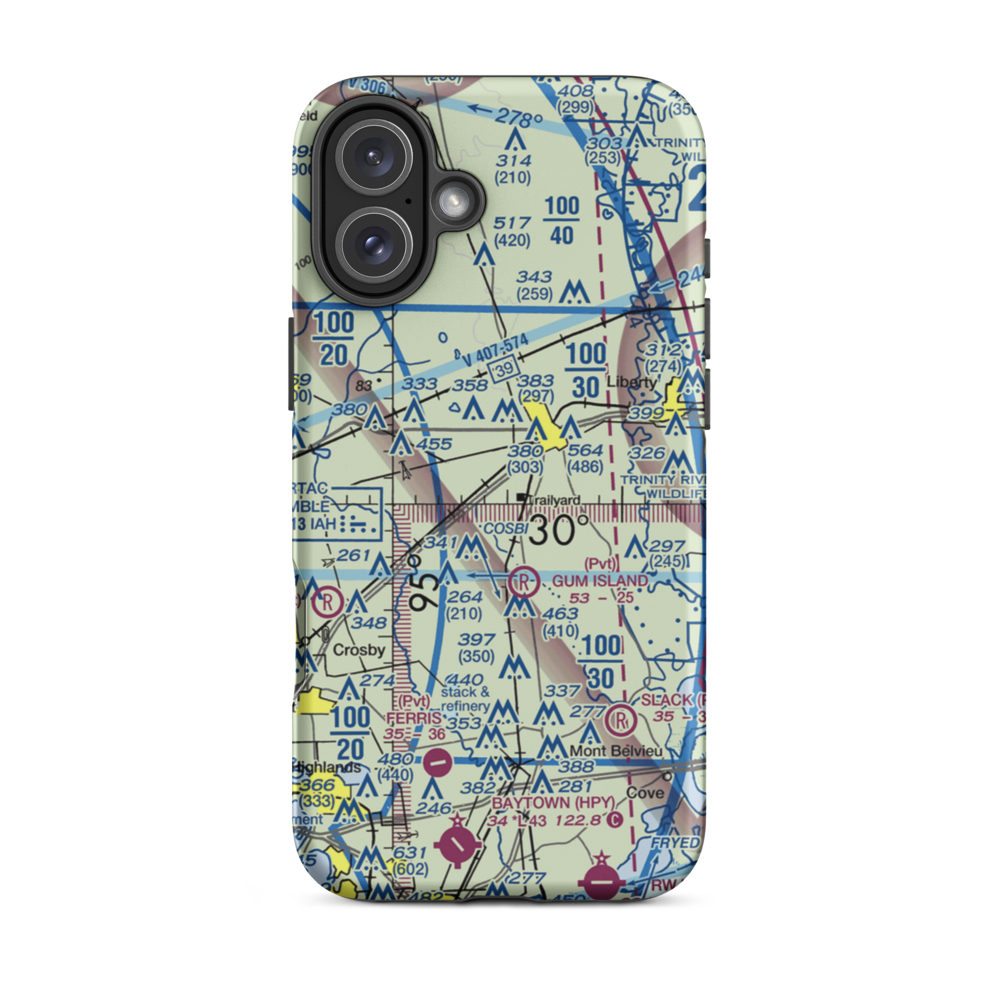 Seaberg Ranch Airport (21TE) VFR Sectional  Tough iPhone Case iPhone 16 Plus model shown