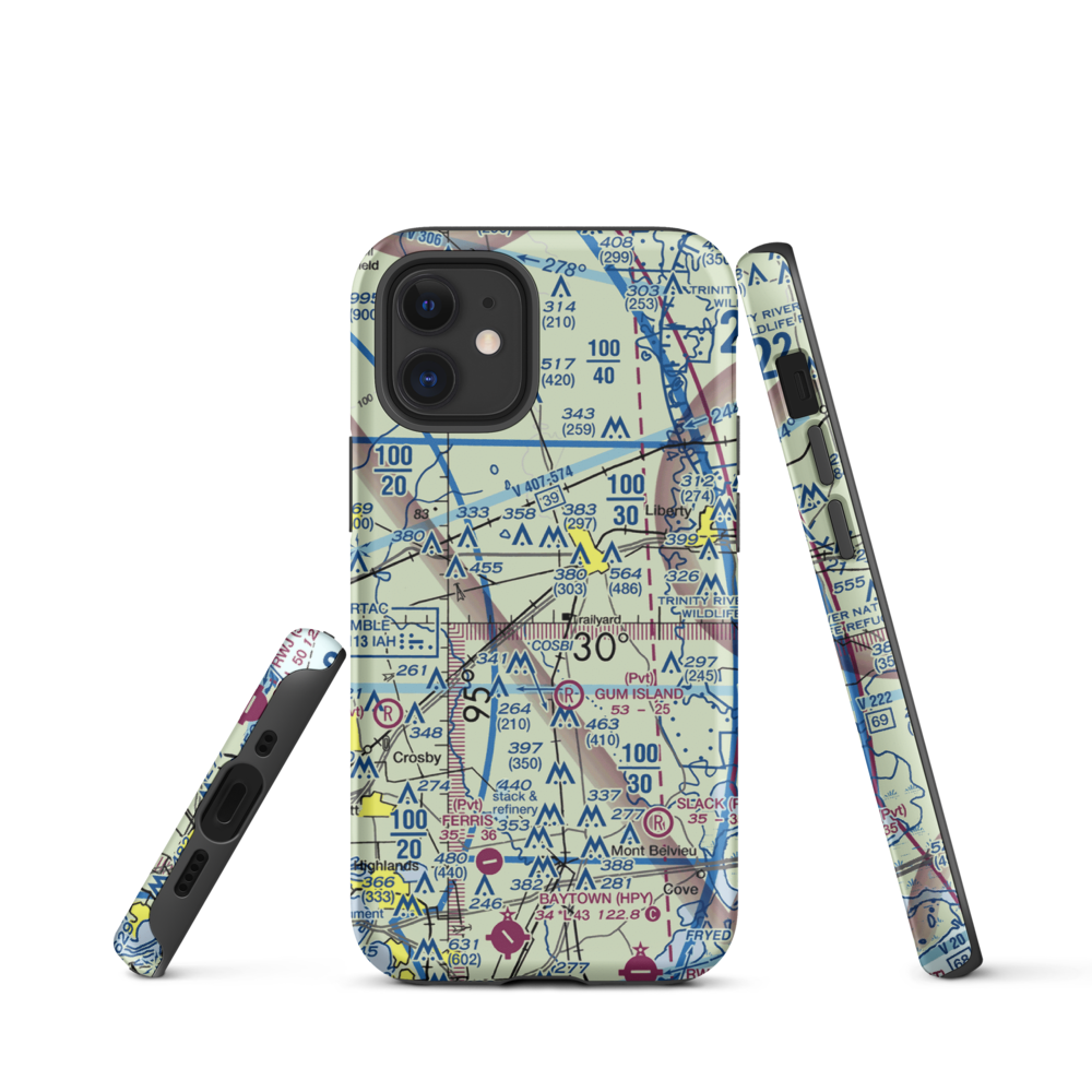 Seaberg Ranch Airport (21TE) VFR Sectional  Tough iPhone Case iPhone 12 mini model shown