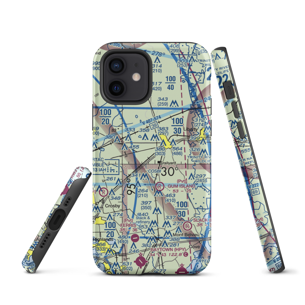 Seaberg Ranch Airport (21TE) VFR Sectional  Tough iPhone Case iPhone 12 model shown