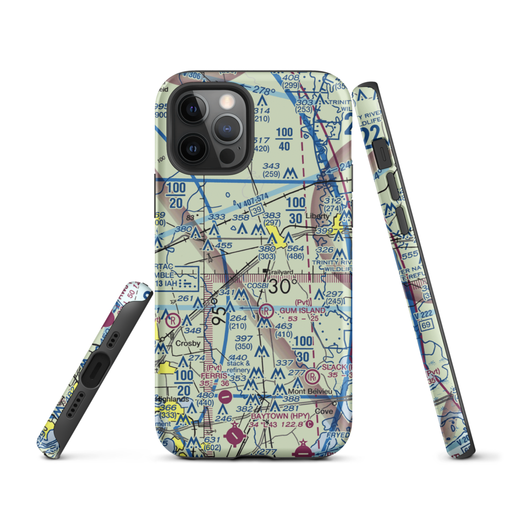 Seaberg Ranch Airport (21TE) VFR Sectional  Tough iPhone Case iPhone 12 Pro model shown