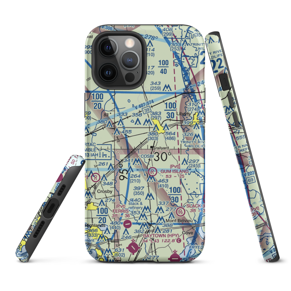 Seaberg Ranch Airport (21TE) VFR Sectional  Tough iPhone Case iPhone 12 Pro Max model shown