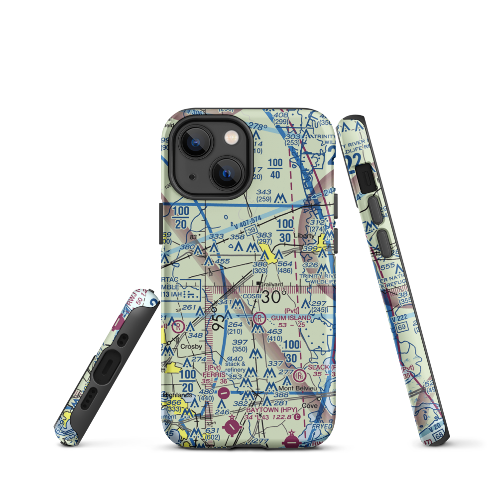 Seaberg Ranch Airport (21TE) VFR Sectional  Tough iPhone Case iPhone 13 mini model shown