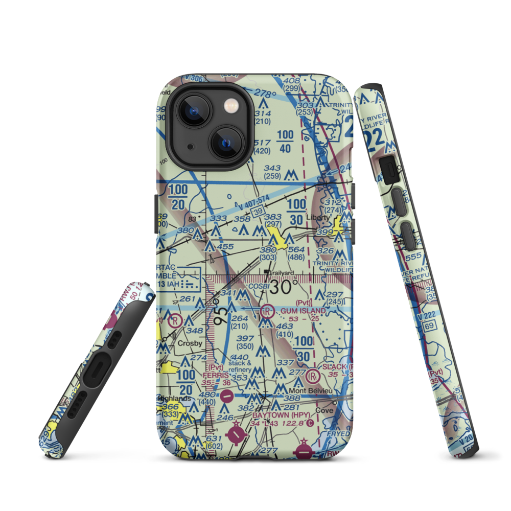 Seaberg Ranch Airport (21TE) VFR Sectional  Tough iPhone Case iPhone 13 model shown