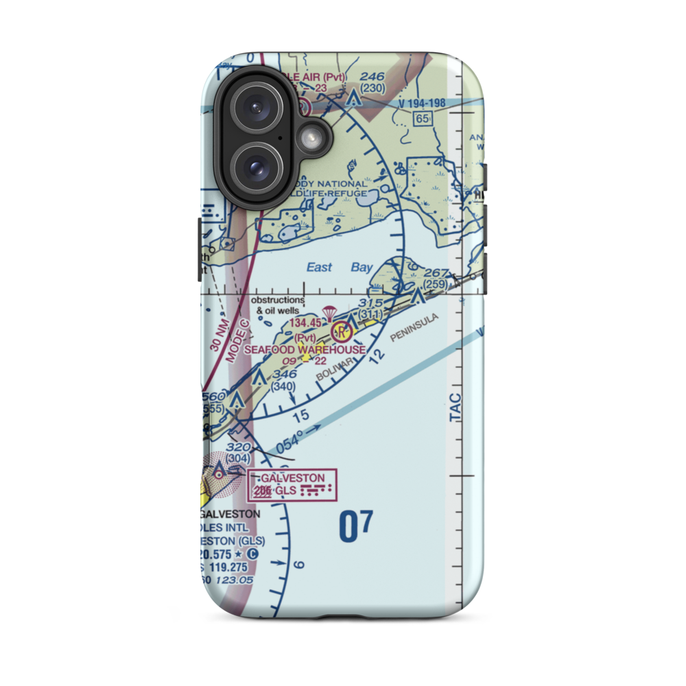 Seafood Warehouse Park Airport (XS77) VFR Sectional  Tough iPhone Case iPhone 16 Plus model shown