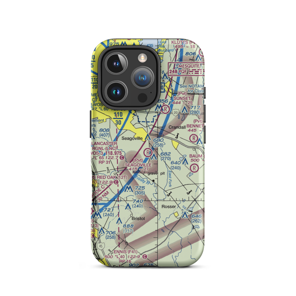 Seagoville Airport (5TA9) VFR Sectional  Tough iPhone Case iPhone 16 Pro model shown