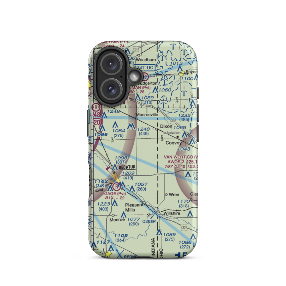 Sealscott Airport (IN58) VFR Sectional  Tough iPhone Case iPhone 16 model shown