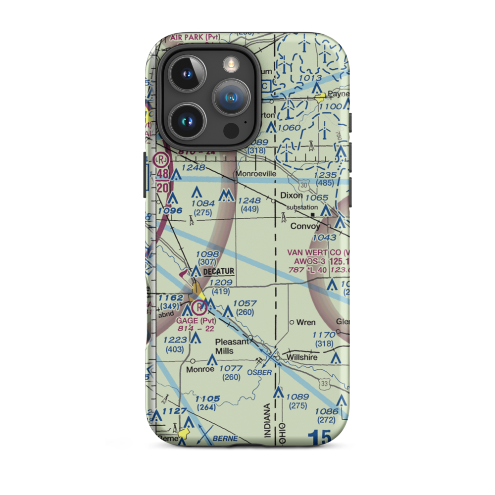 Sealscott Airport (IN58) VFR Sectional  Tough iPhone Case iPhone 16 Pro Max model shown