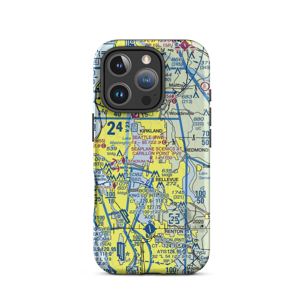 Seaplane Scenics at Carillon Point Seaplane Base (WA32) VFR Sectional  Tough iPhone Case iPhone 16 Pro model shown