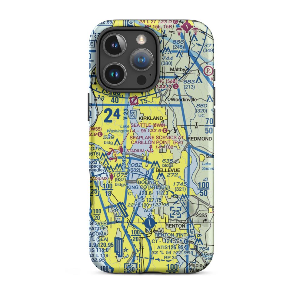 Seaplane Scenics at Carillon Point Seaplane Base (WA32) VFR Sectional  Tough iPhone Case iPhone 16 Pro Max model shown