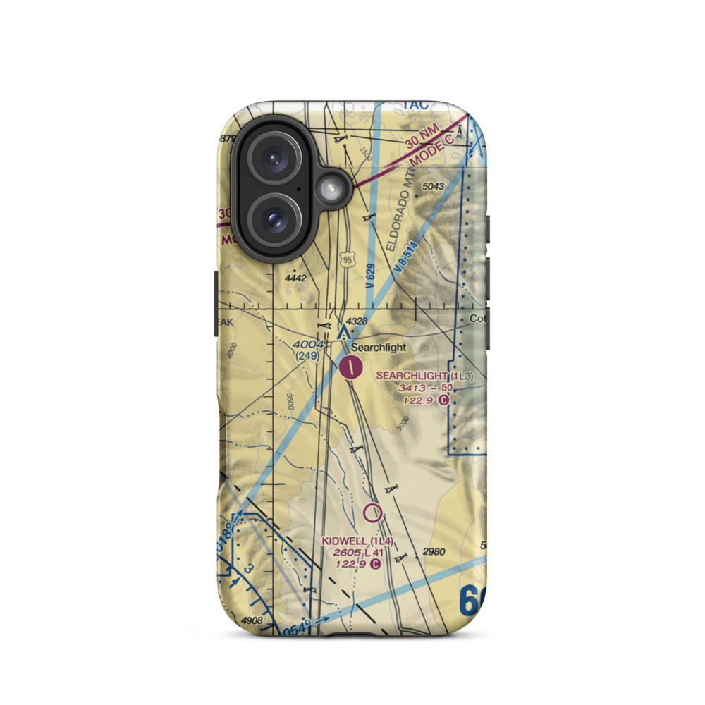 Searchlight Airport (1L3) VFR Sectional  Tough iPhone Case iPhone 16 model shown