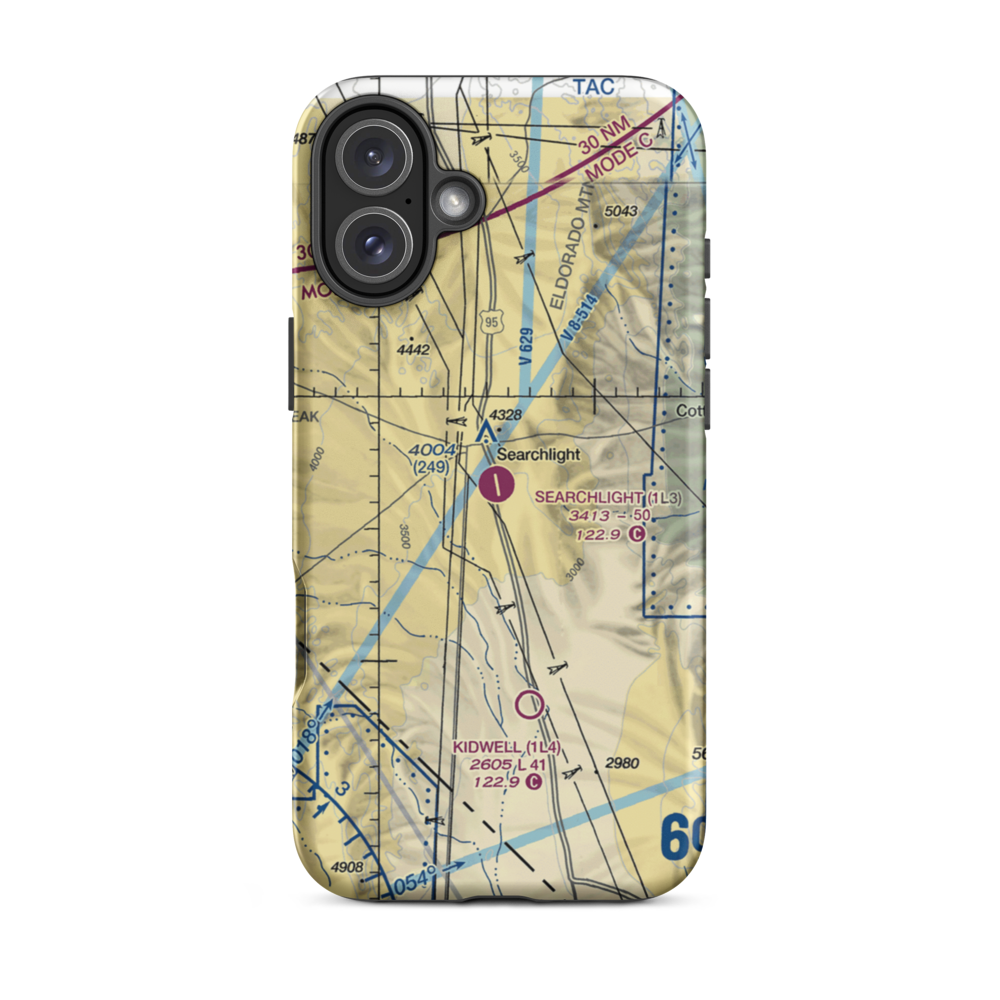 Searchlight Airport (1L3) VFR Sectional  Tough iPhone Case iPhone 16 Plus model shown