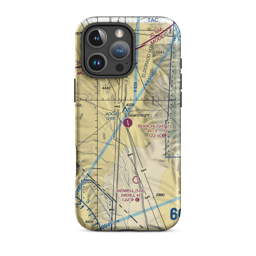 Searchlight Airport (1L3) VFR Sectional  Tough iPhone Case iPhone 16 Pro Max model shown