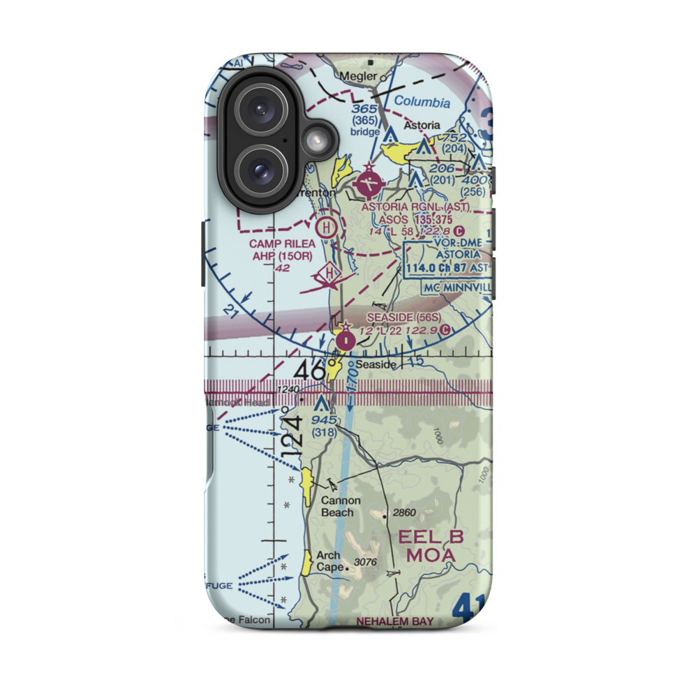 Seaside Municipal Airport (56S) VFR Sectional  Tough iPhone Case iPhone 16 Plus model shown