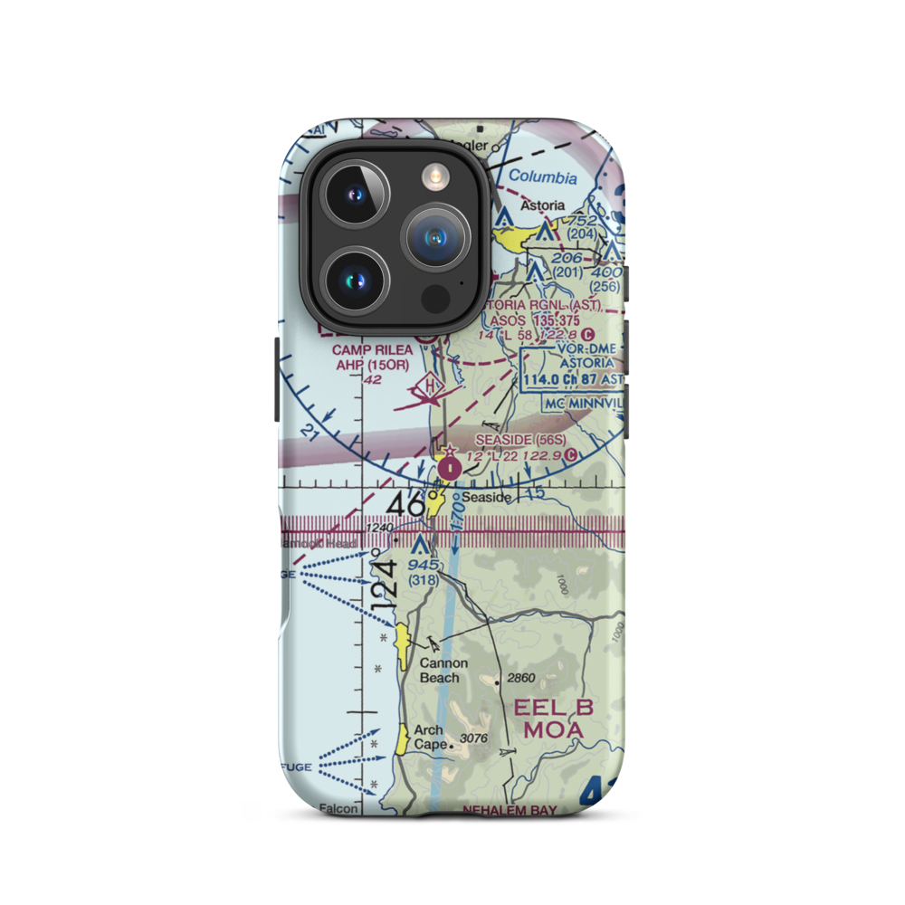 Seaside Municipal Airport (56S) VFR Sectional  Tough iPhone Case iPhone 16 Pro model shown