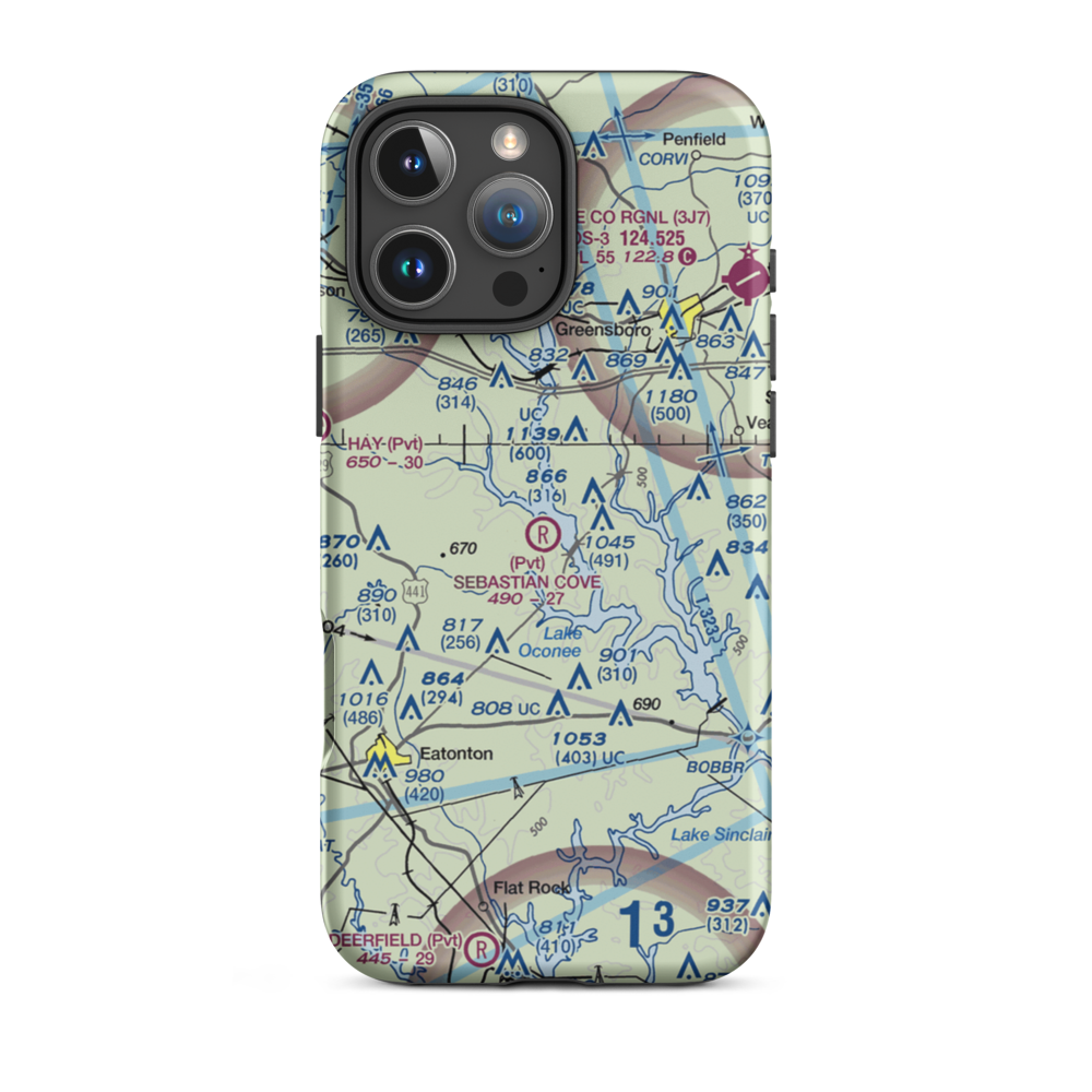 Sebastian Cove Airport (32GA) VFR Sectional  Tough iPhone Case iPhone 16 Pro Max model shown