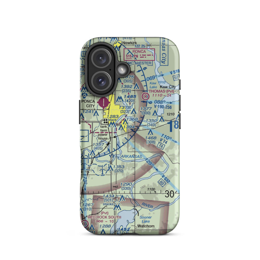 Secrest Ranch Airport (OK49) VFR Sectional  Tough iPhone Case iPhone 16 model shown