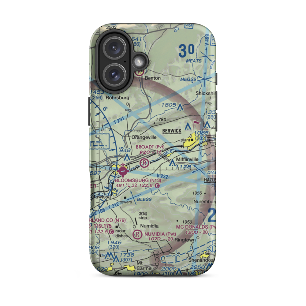 Seesholtz Airport (86PN) VFR Sectional  Tough iPhone Case iPhone 16 Plus model shown
