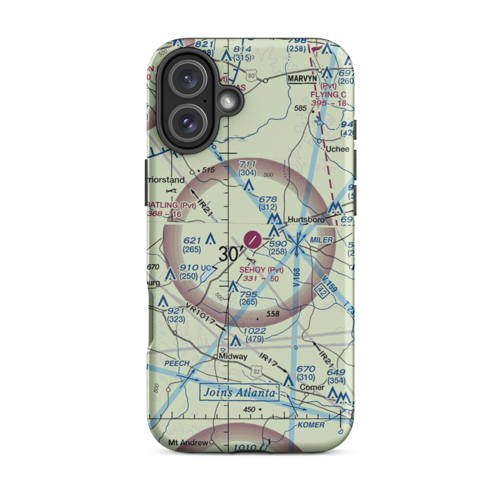 Sehoy Airport (AL05) VFR Sectional  Tough iPhone Case iPhone 16 Plus model shown