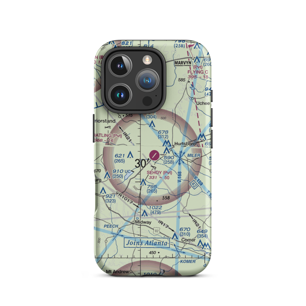 Sehoy Airport (AL05) VFR Sectional  Tough iPhone Case iPhone 16 Pro model shown
