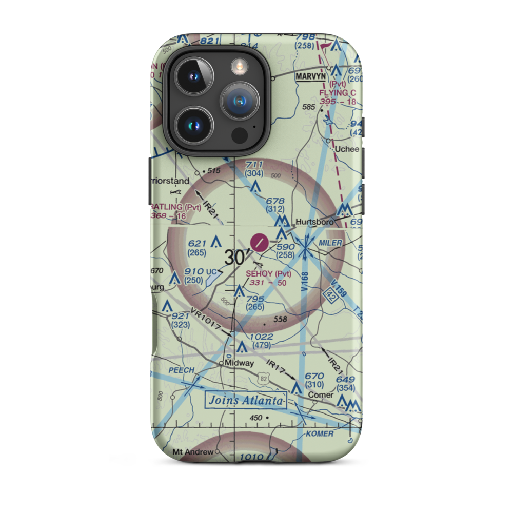 Sehoy Airport (AL05) VFR Sectional  Tough iPhone Case iPhone 16 Pro Max model shown