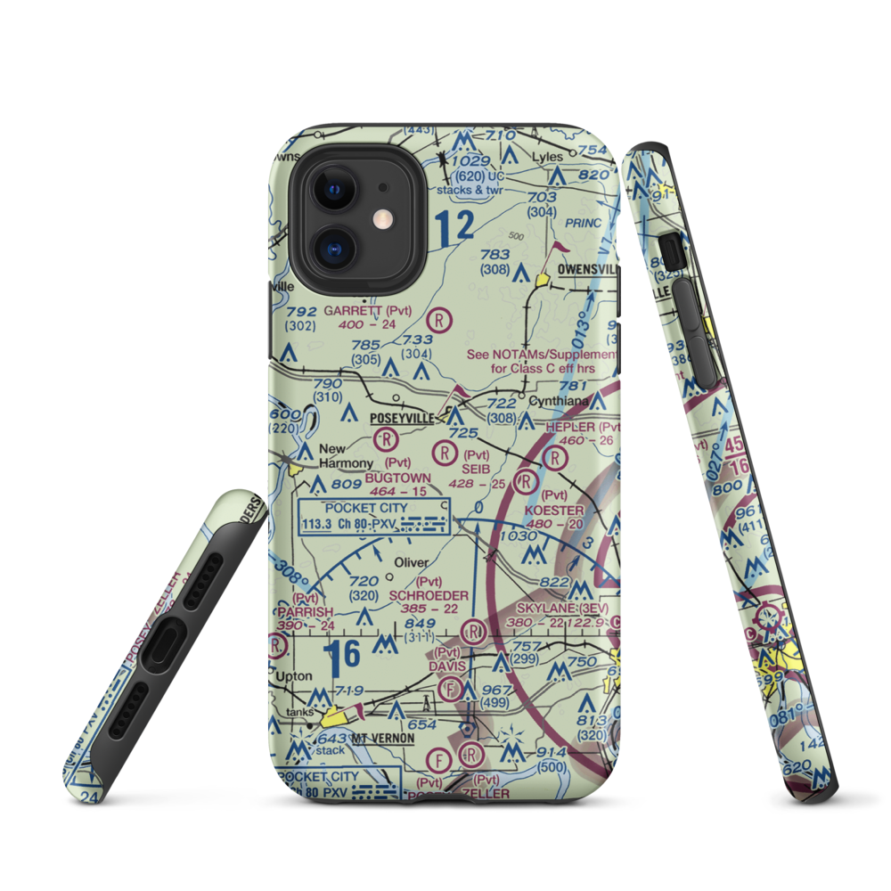 Seib Airport (88IN) VFR Sectional  Tough iPhone Case iPhone 11 model shown