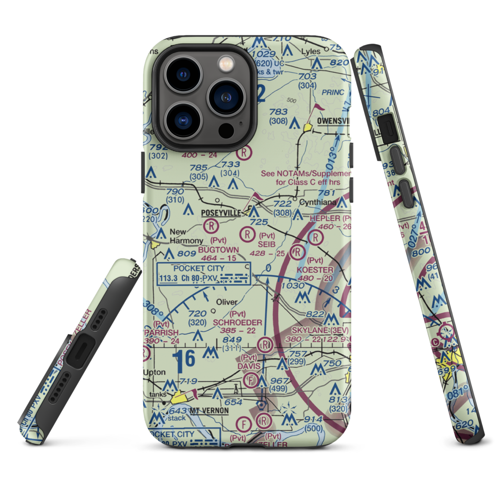 Seib Airport (88IN) VFR Sectional  Tough iPhone Case iPhone 13 Pro Max model shown