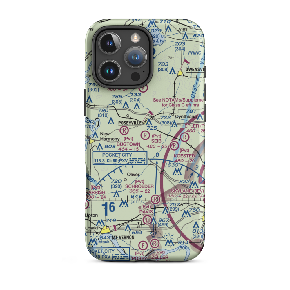 Seib Airport (88IN) VFR Sectional  Tough iPhone Case iPhone 16 Pro Max model shown