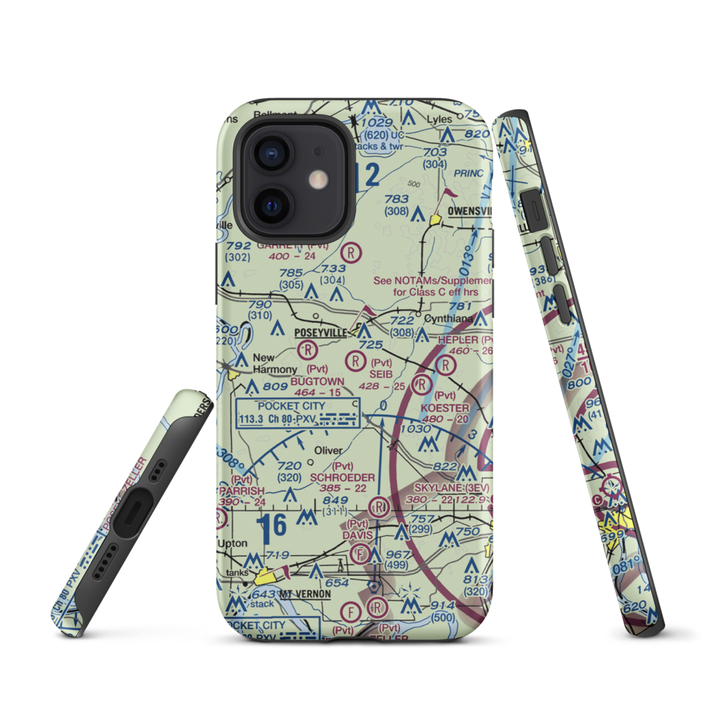 Seib Airport (88IN) VFR Sectional  Tough iPhone Case iPhone 12 model shown
