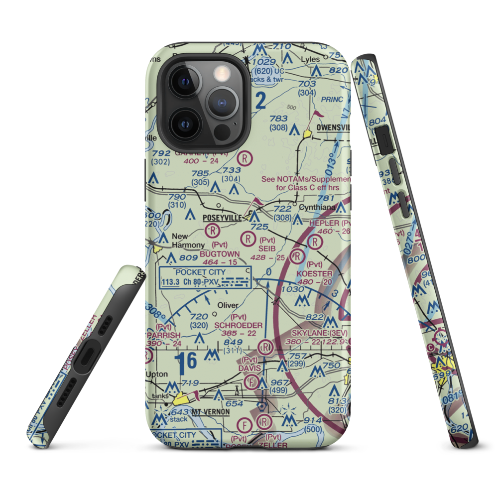 Seib Airport (88IN) VFR Sectional  Tough iPhone Case iPhone 12 Pro Max model shown