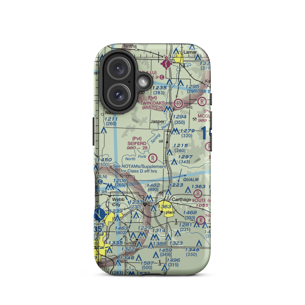Seiferd Field (80MO) VFR Sectional  Tough iPhone Case iPhone 16 model shown