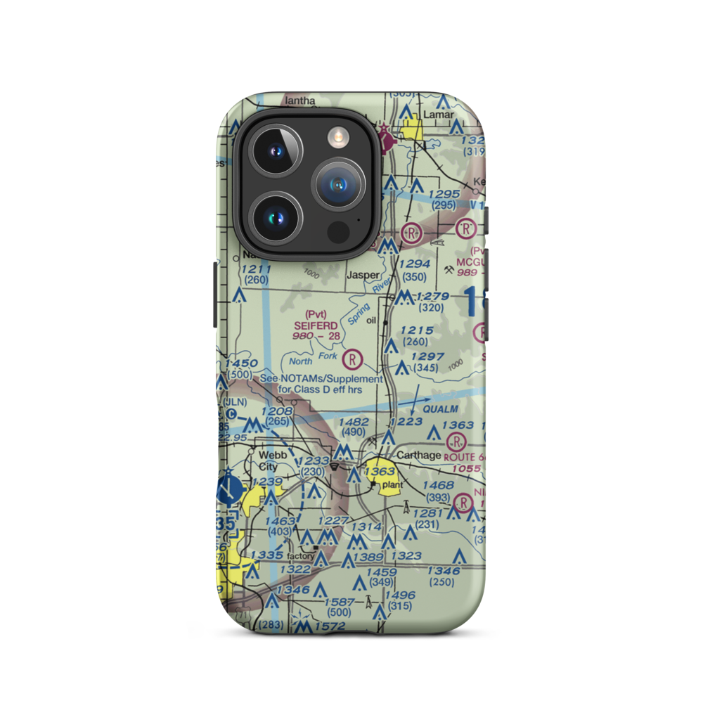 Seiferd Field (80MO) VFR Sectional  Tough iPhone Case iPhone 16 Pro model shown