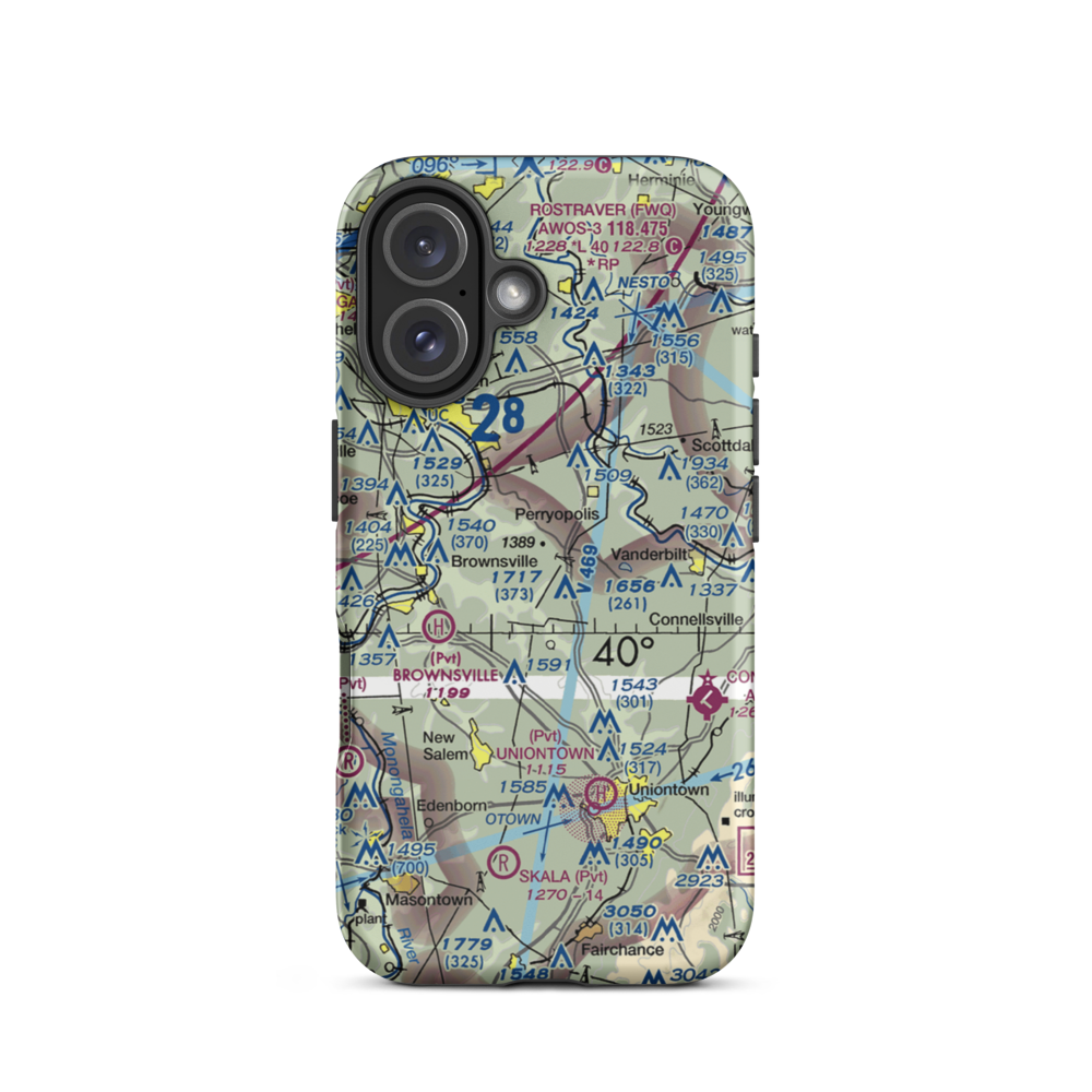Seitz Field (9PN1) VFR Sectional  Tough iPhone Case iPhone 16 model shown