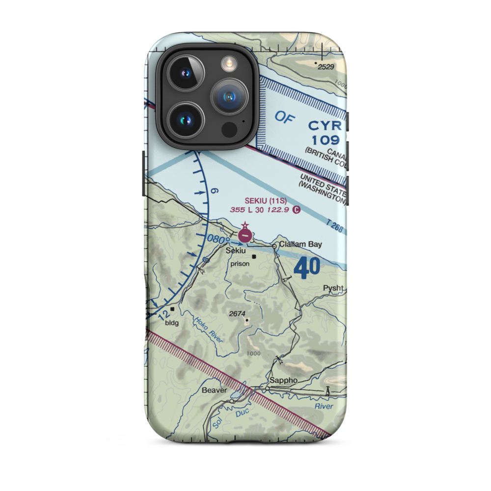 Sekiu Airport (11S) VFR Sectional  Tough iPhone Case iPhone 16 Pro Max model shown
