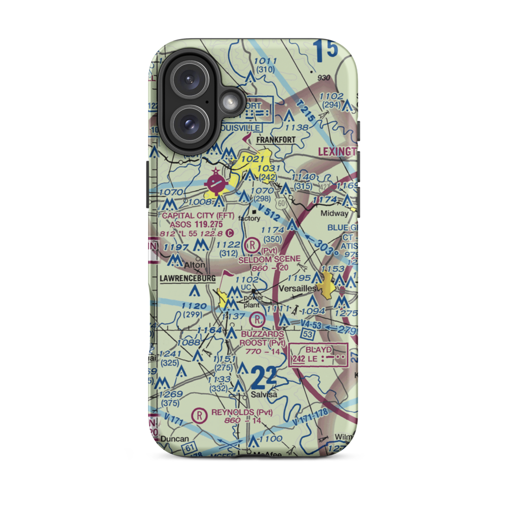 Seldom Scene Airport (2KY8) VFR Sectional  Tough iPhone Case iPhone 16 Plus model shown