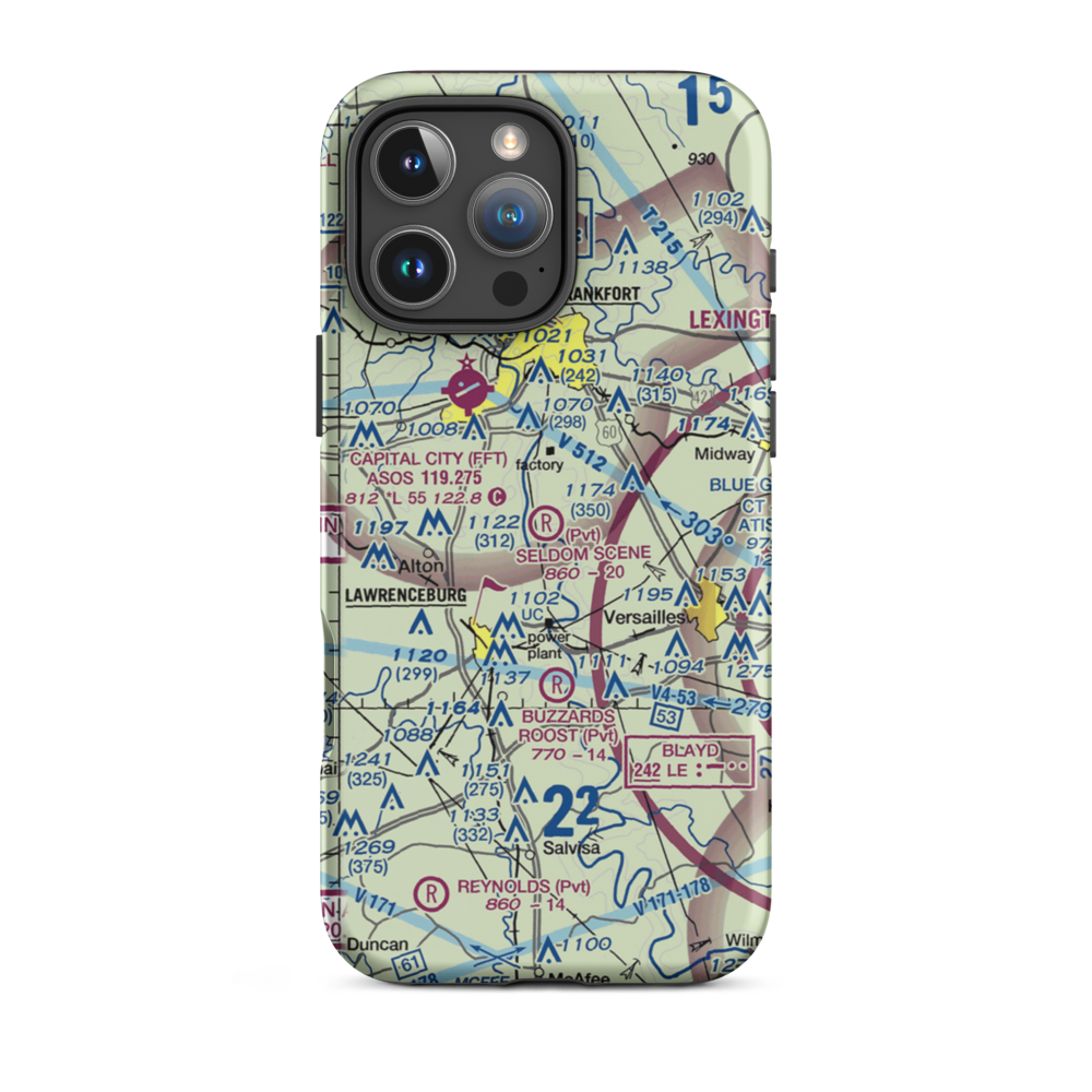 Seldom Scene Airport (2KY8) VFR Sectional  Tough iPhone Case iPhone 16 Pro Max model shown