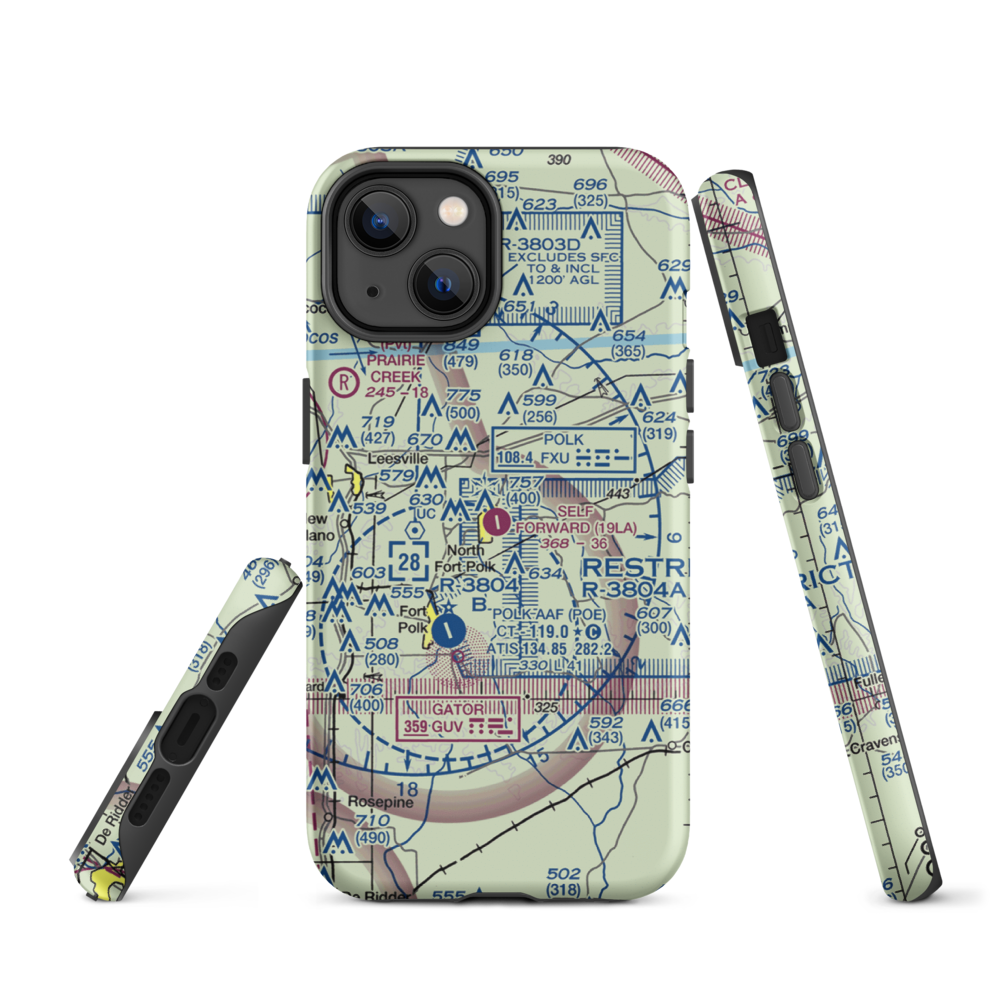 Self Forward Landing Strip (19LA) VFR Sectional  Tough iPhone Case iPhone 14 model shown