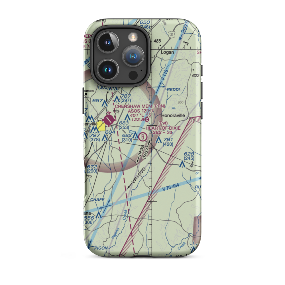 Sells Airport (71AL) VFR Sectional  Tough iPhone Case iPhone 16 Pro Max model shown