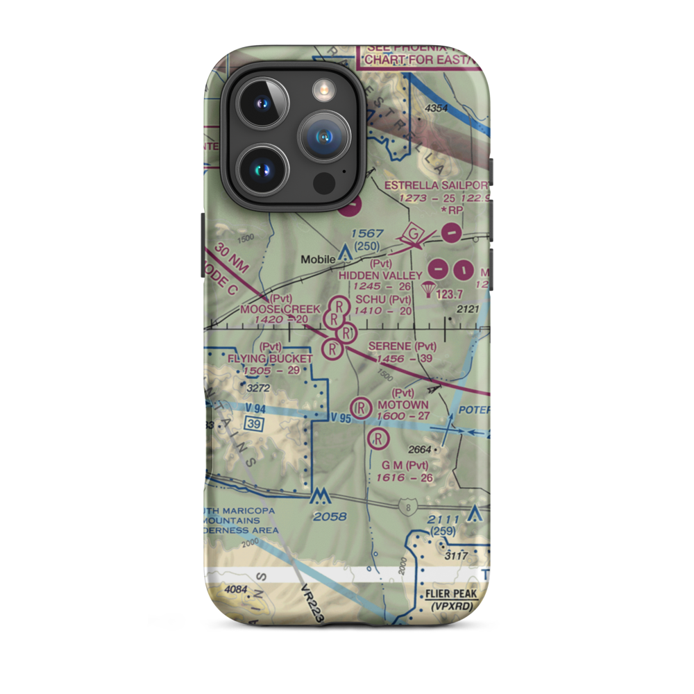 Serene Field (AZ31) VFR Sectional  Tough iPhone Case iPhone 16 Pro Max model shown