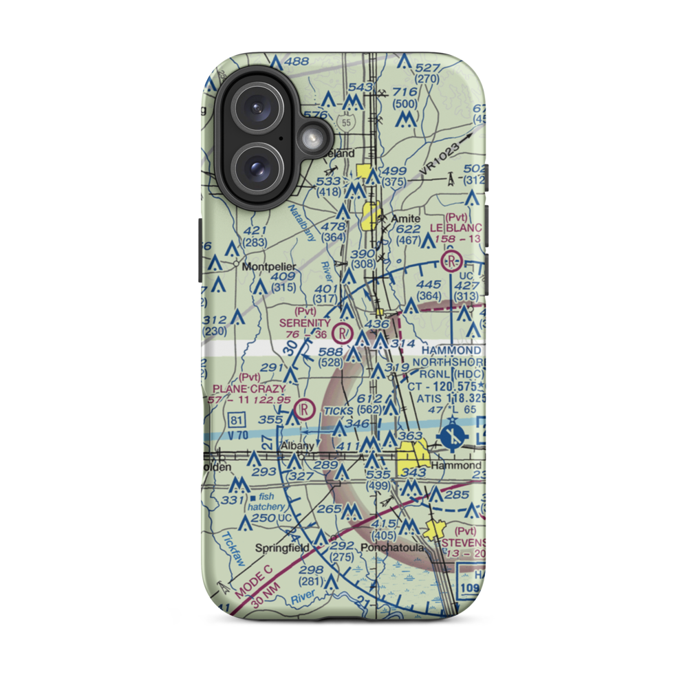 Serenity Field Airport (14LA) VFR Sectional  Tough iPhone Case iPhone 16 Plus model shown