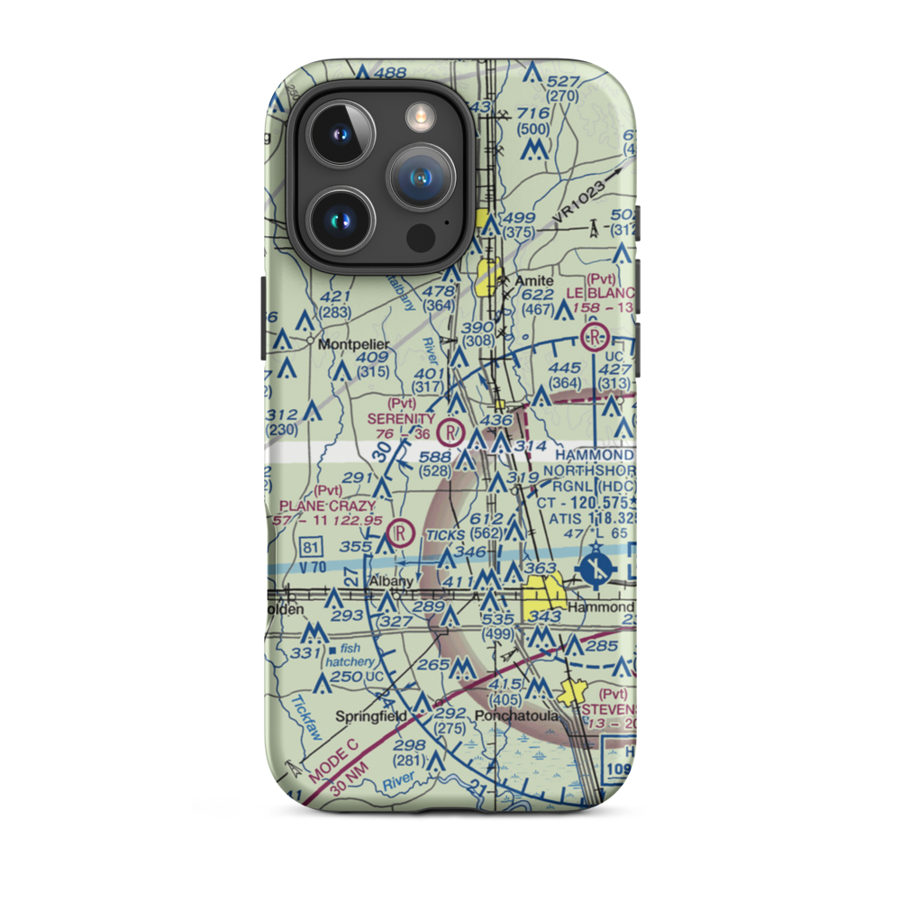 Serenity Field Airport (14LA) VFR Sectional  Tough iPhone Case iPhone 16 Pro Max model shown