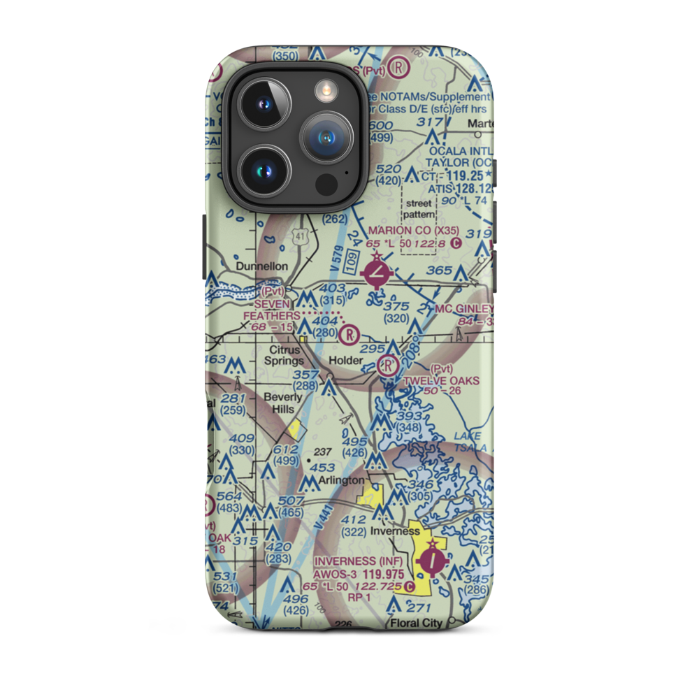Seven Feathers Airport (10FD) VFR Sectional  Tough iPhone Case iPhone 16 Pro Max model shown