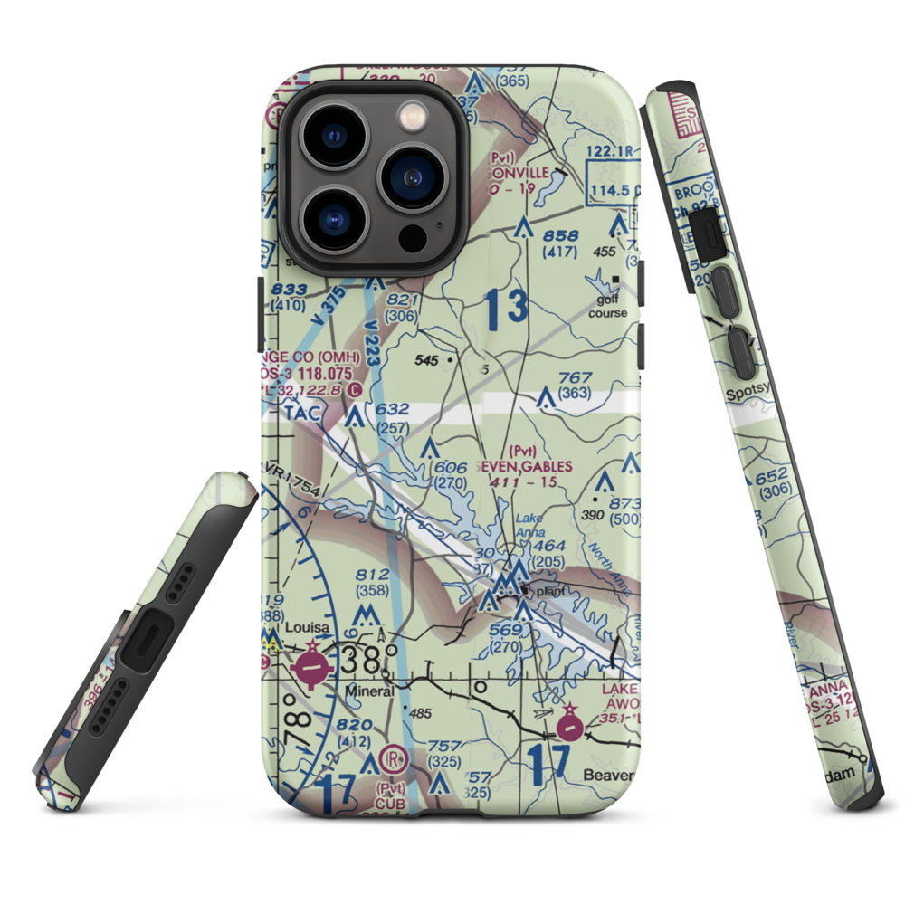 Seven Gables Airport (2VG7) VFR Sectional  Tough iPhone Case iPhone 13 Pro Max model shown