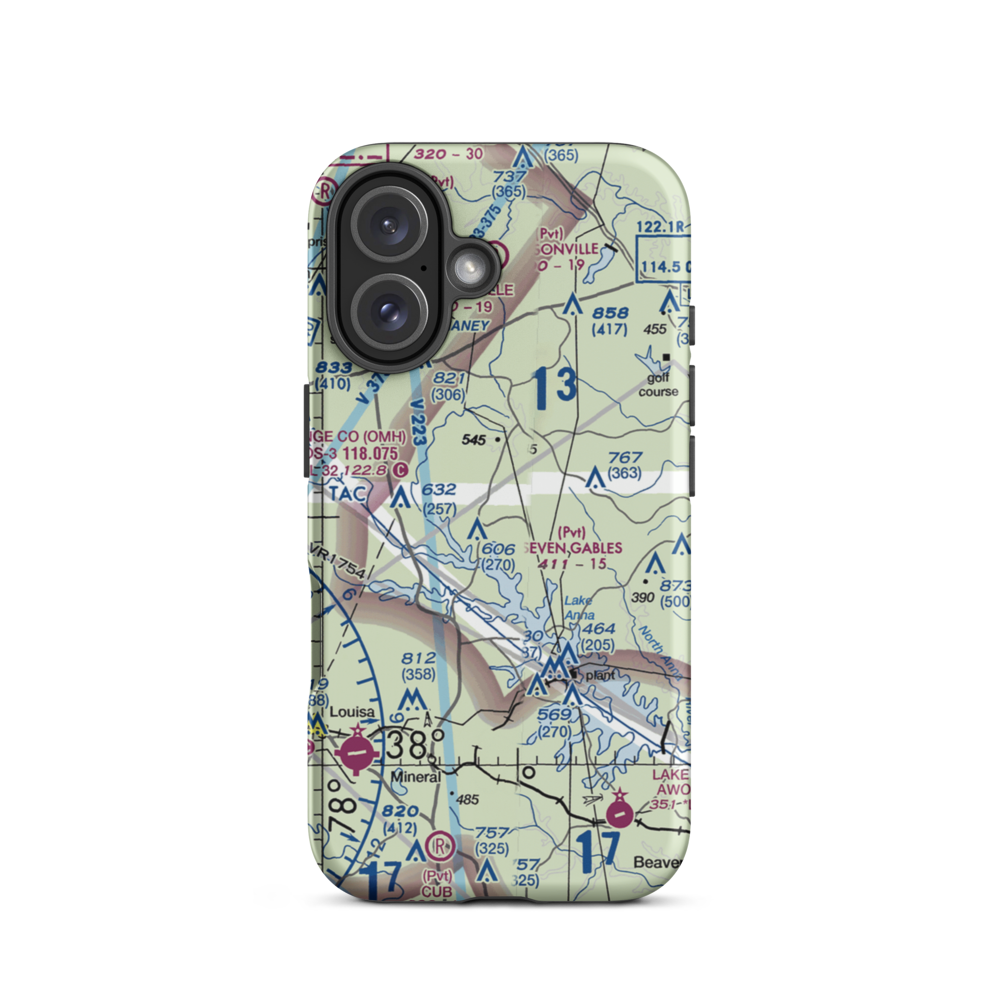 Seven Gables Airport (2VG7) VFR Sectional  Tough iPhone Case iPhone 16 model shown