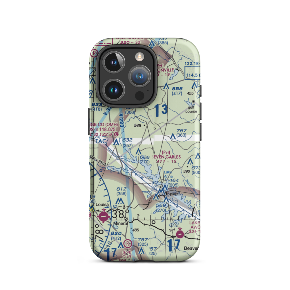 Seven Gables Airport (2VG7) VFR Sectional  Tough iPhone Case iPhone 16 Pro model shown