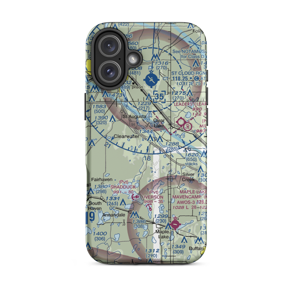 Seven Hills Airport (5MN4) VFR Sectional  Tough iPhone Case iPhone 16 Plus model shown