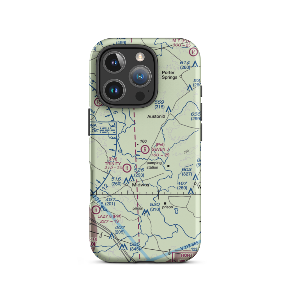 Seven J Stock Farm Airport (85XS) VFR Sectional  Tough iPhone Case iPhone 16 Pro model shown