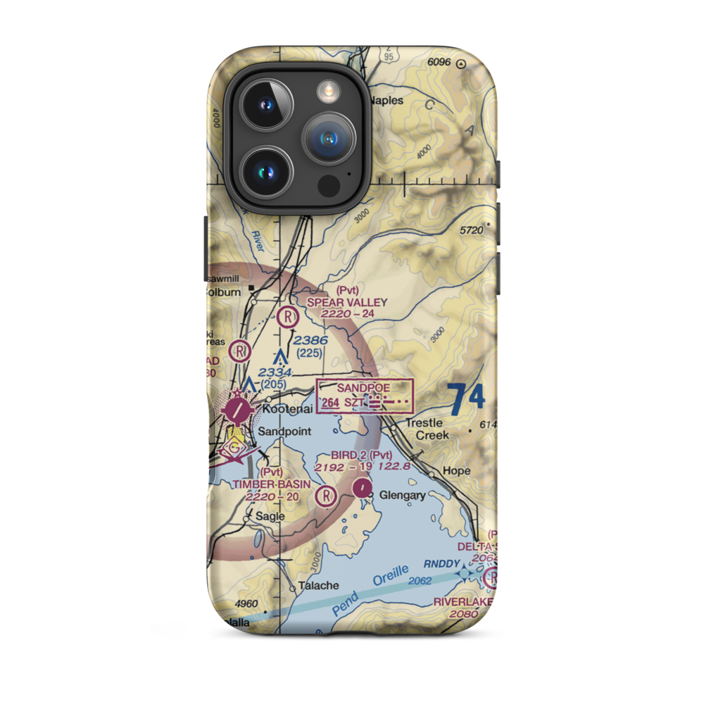 Seven Shamrock Airport (26ID) VFR Sectional  Tough iPhone Case iPhone 16 Pro Max model shown