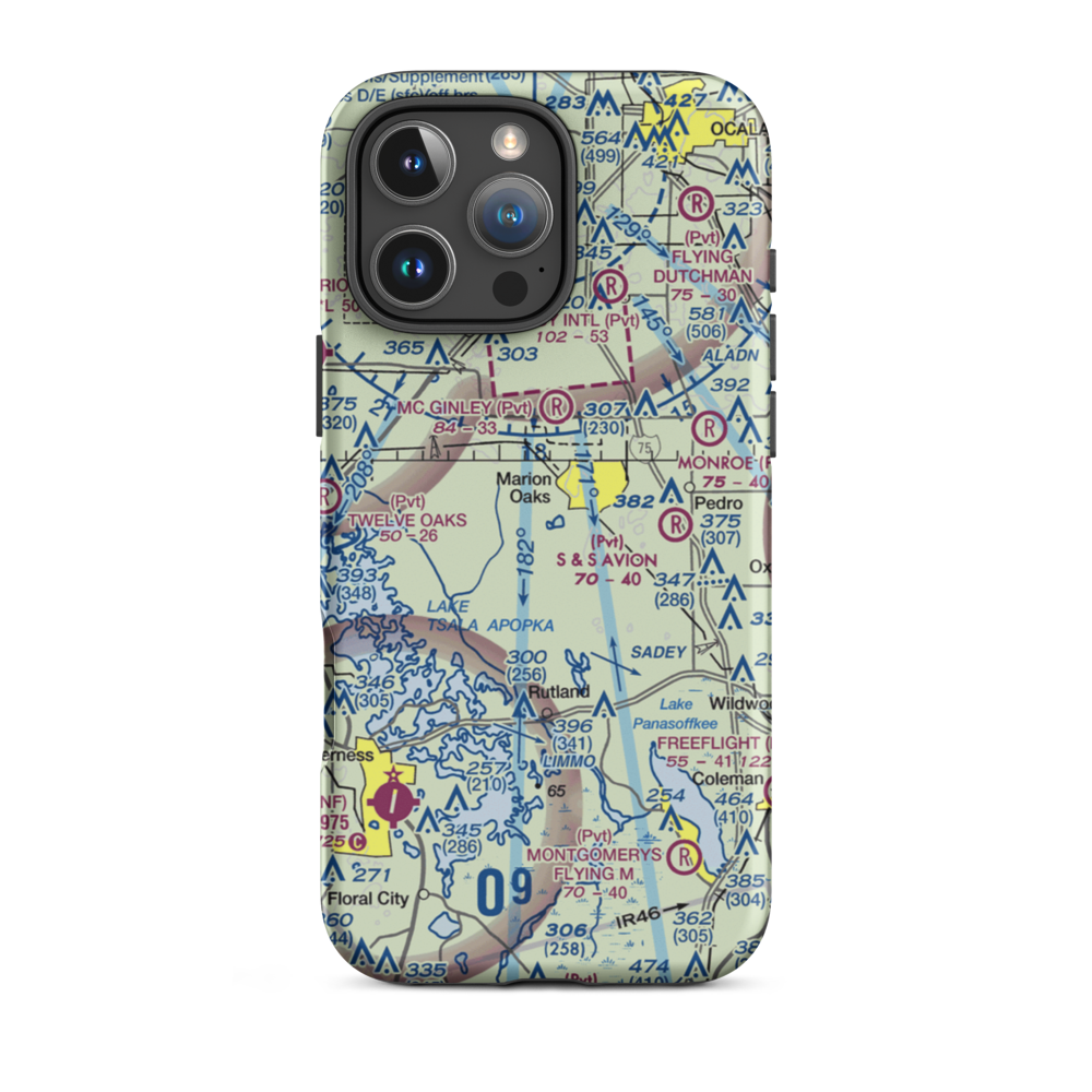 Seven Springs Ranch Airport (FL76) VFR Sectional  Tough iPhone Case iPhone 16 Pro Max model shown